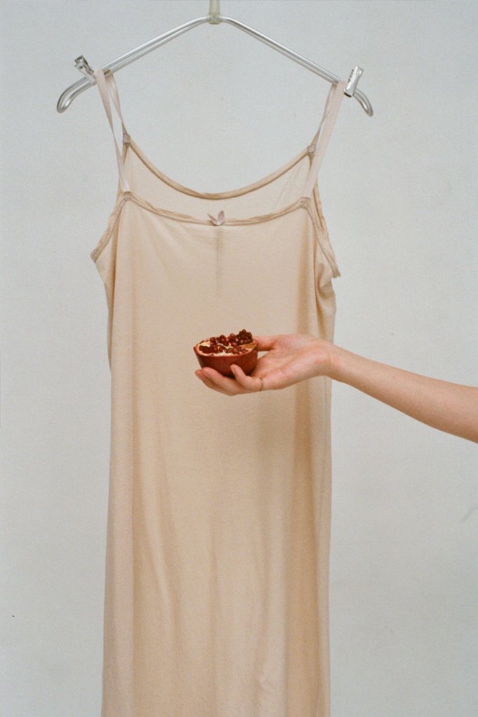 LONG CAMISOLE: KNT198C P.BEIGE