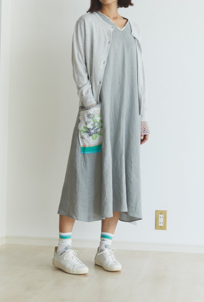 Dress: NOP185-600C White, Knit Cardigan: FK132 L.Grey, Socks:AM-600C White