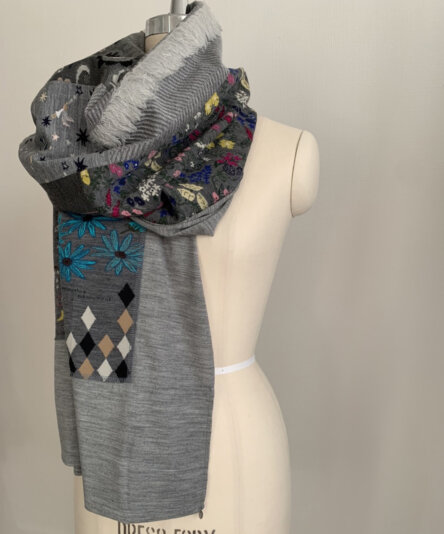 PATCHWORK STOLE: GREY