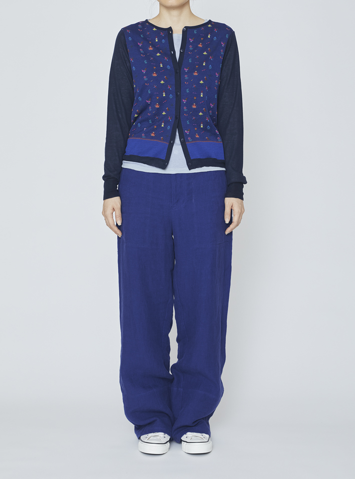 CARDIGAN: NF104-746 BLUE, LONG-SLEEVE SHIRT: KNT30M LIGHT BLUE, PANTS: WP140 BLUE