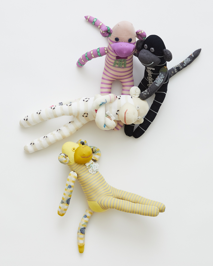 From left top, clockwise SA2H: White Mix, Purple Mix, Black Mix, Yellow Mix (one-of-a-kind)