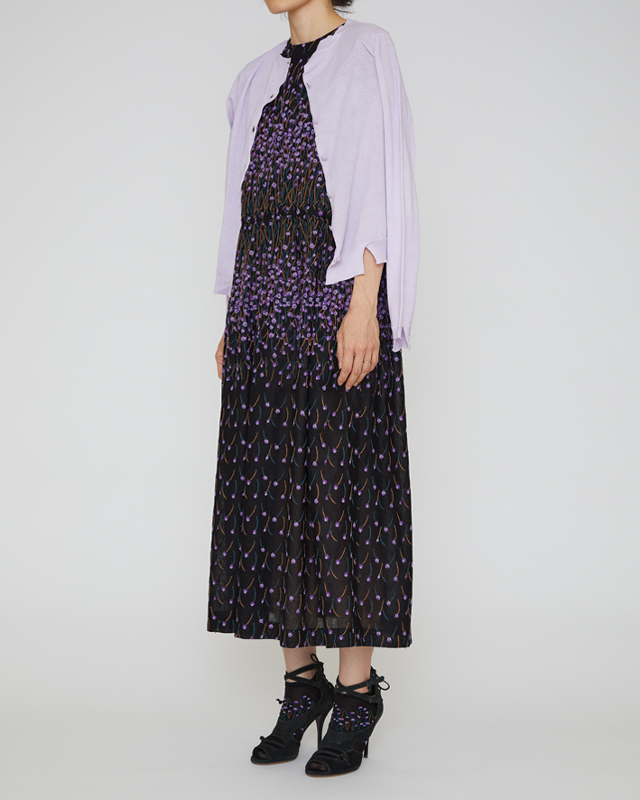 Knit Cardigan: FC402C Light Purple, Dress: EOP201 Black, Socks, AS-219S Black