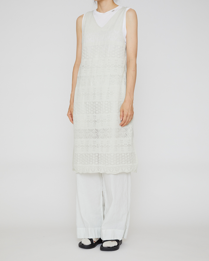 Knit Dress: AU66A Low White, Inner Tops: KNT0NK White, Pants: WP166 Low White, Socks: AM-787 Ivory