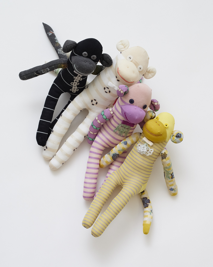 From left SA2H: Black Mix, White Mix, Purple Mix, Yellow Mix (one-of-a-kind)