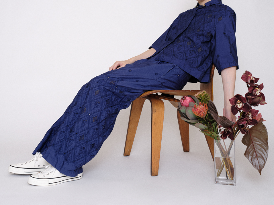 Blouse: DEB11 Blue, Pants: DEP13 Blue