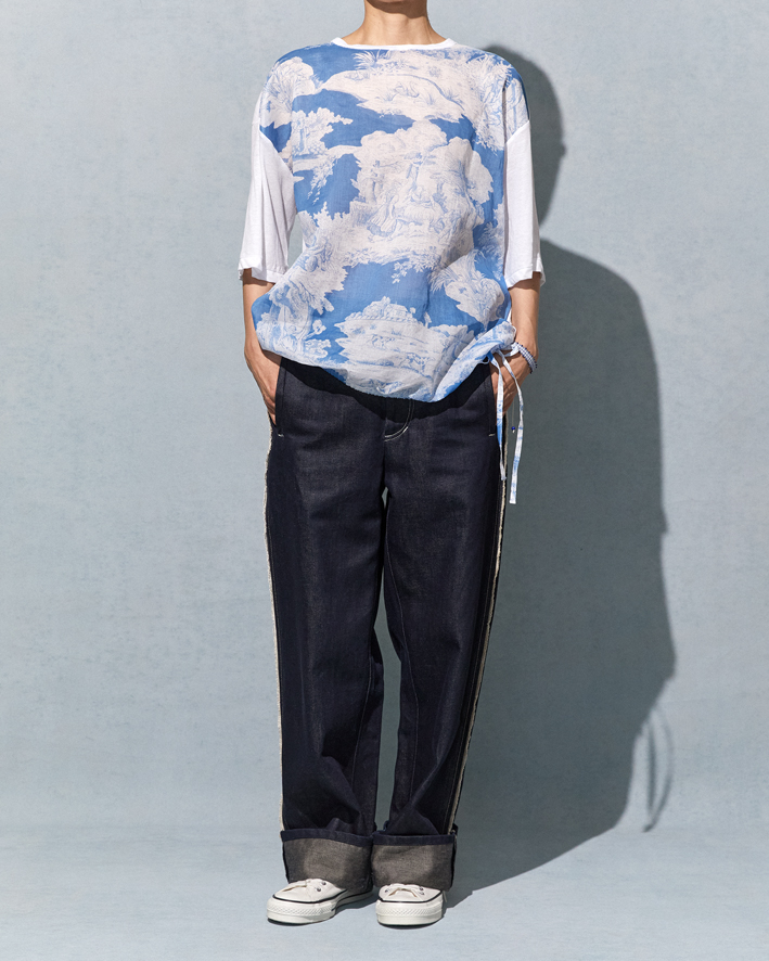 T-shirt: KNT274 Blue, Trousers: GP1L Indigo