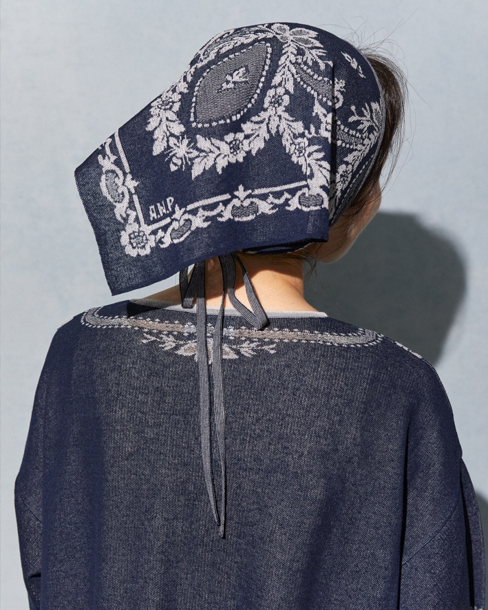 Knitted Scarf: SO313 Navy, Knitted Dress: SO312 Navy