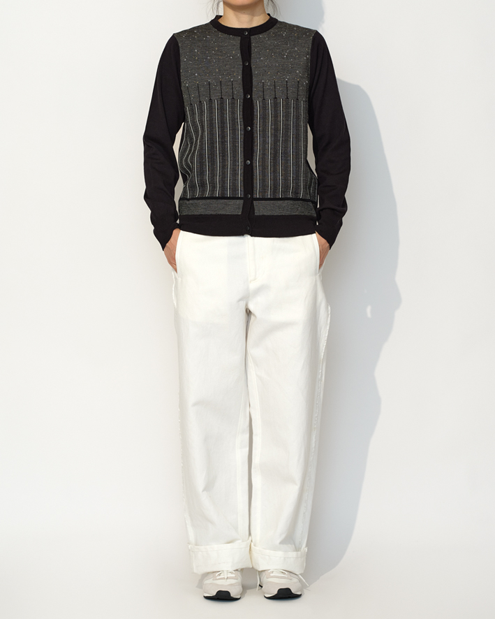 Cardigan: NF104-349A Black*Black, Trousers: GP1M White